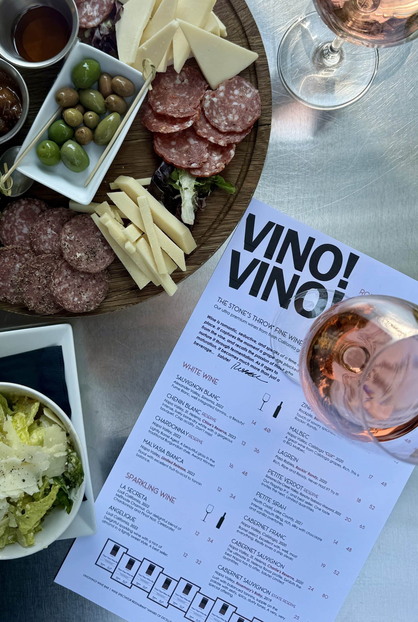 plate of charcuterie at stone's throw winery in door county featured in this door county itinerary 