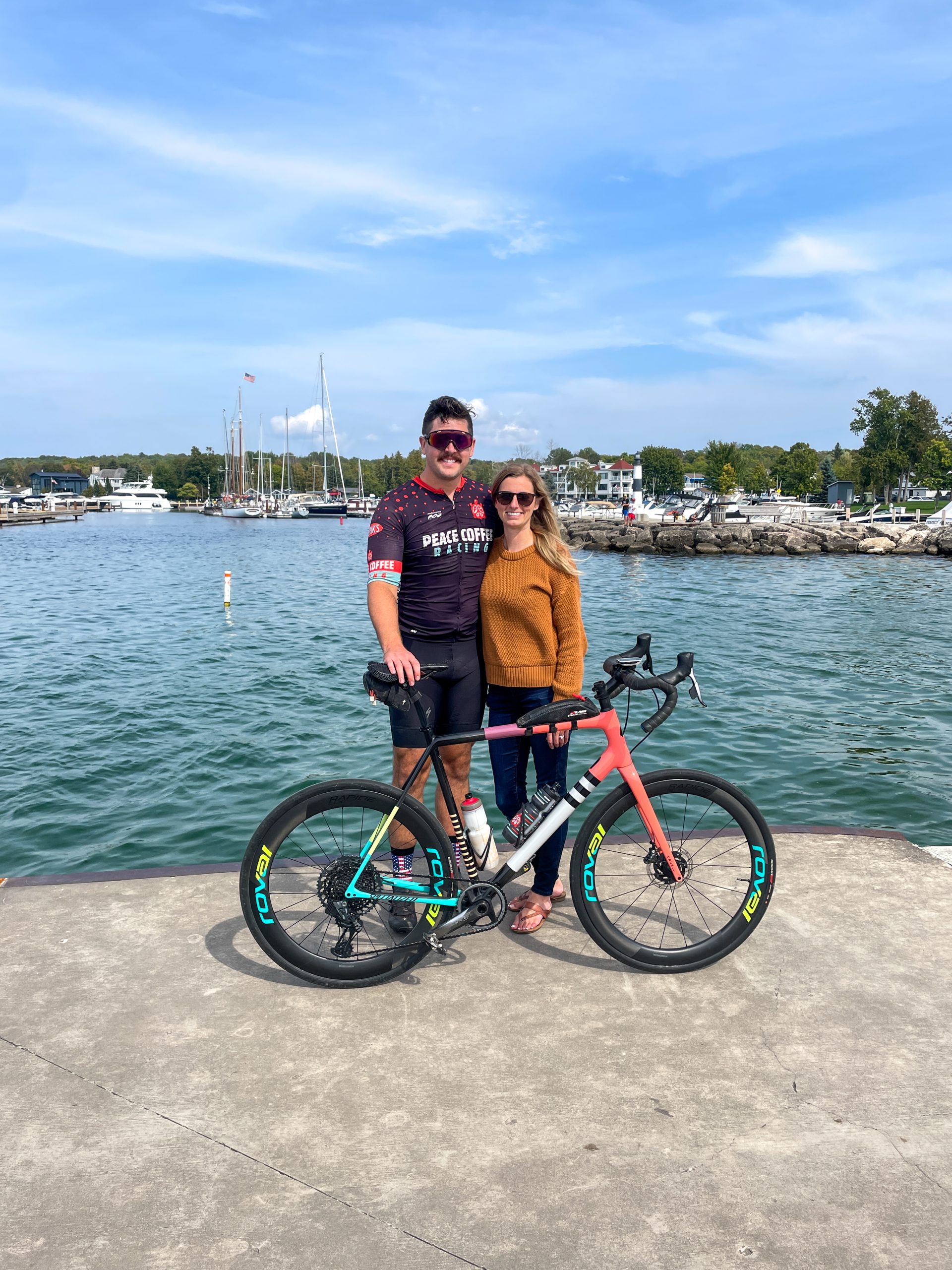 100 mile bike rides in door county showing James at finish
