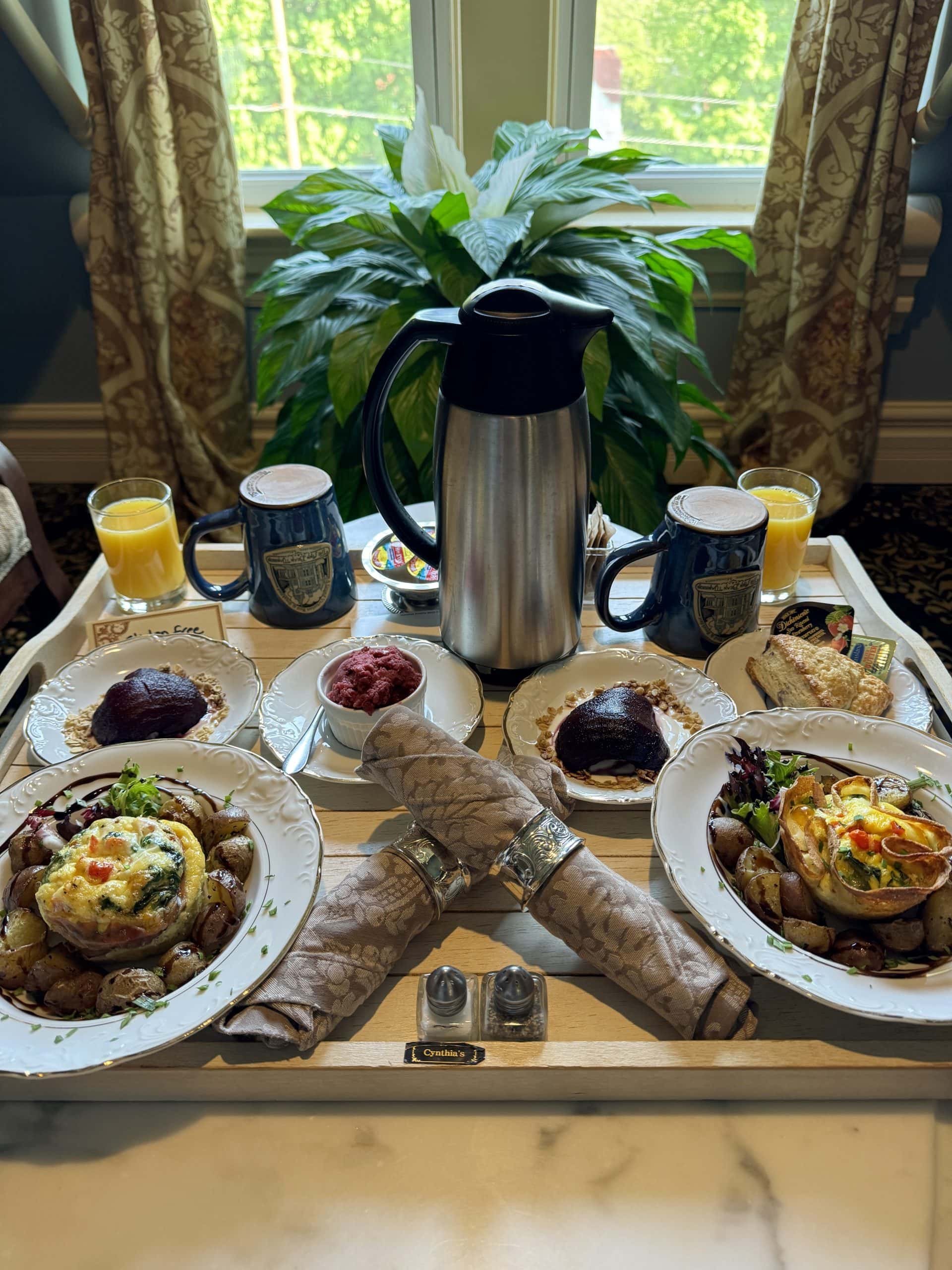 photo of 5-course breakfast at Ann Bean Mansion Bed & Breakfast recommended for this Stillwater, MN overnight trip