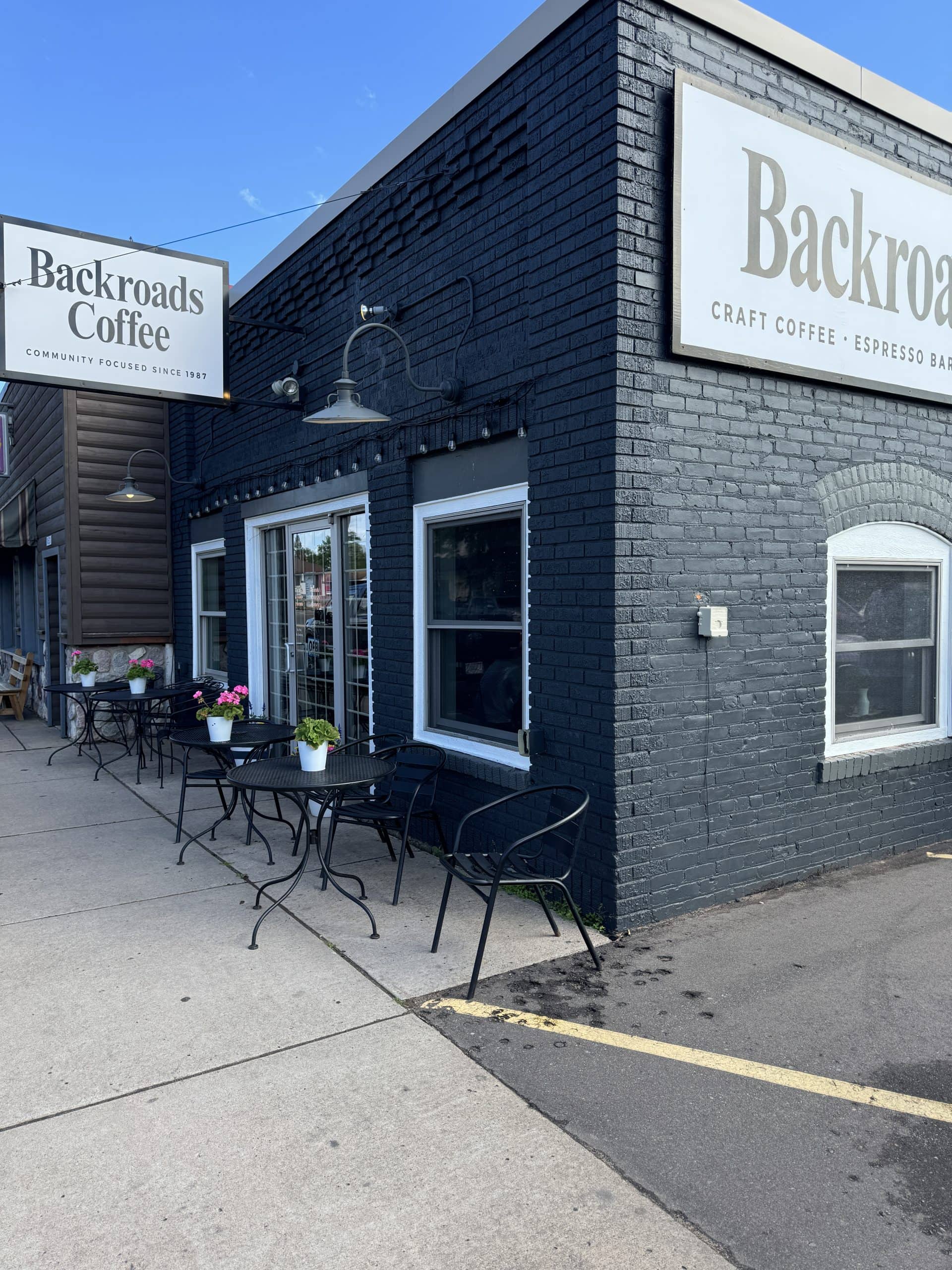 backroads coffee that has great gluten free food options highlighted in this hayward, WI camping itinerary