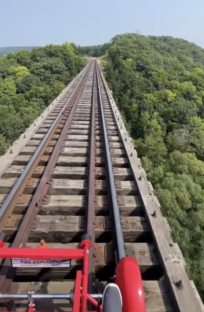 rail car on rail explorers in boone, ia included in this iowa city weekend itinerary