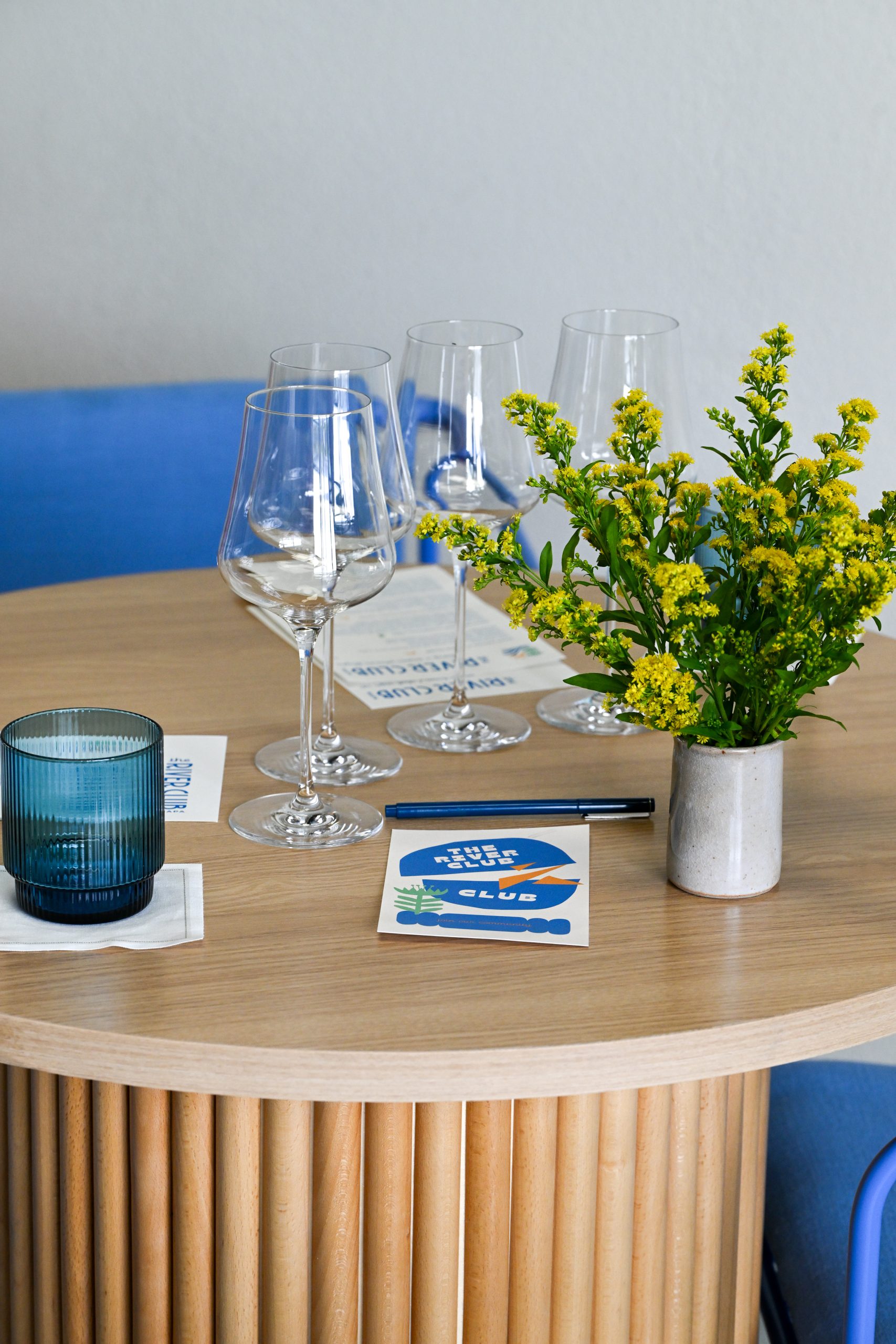 place setting at the river club in napa valley