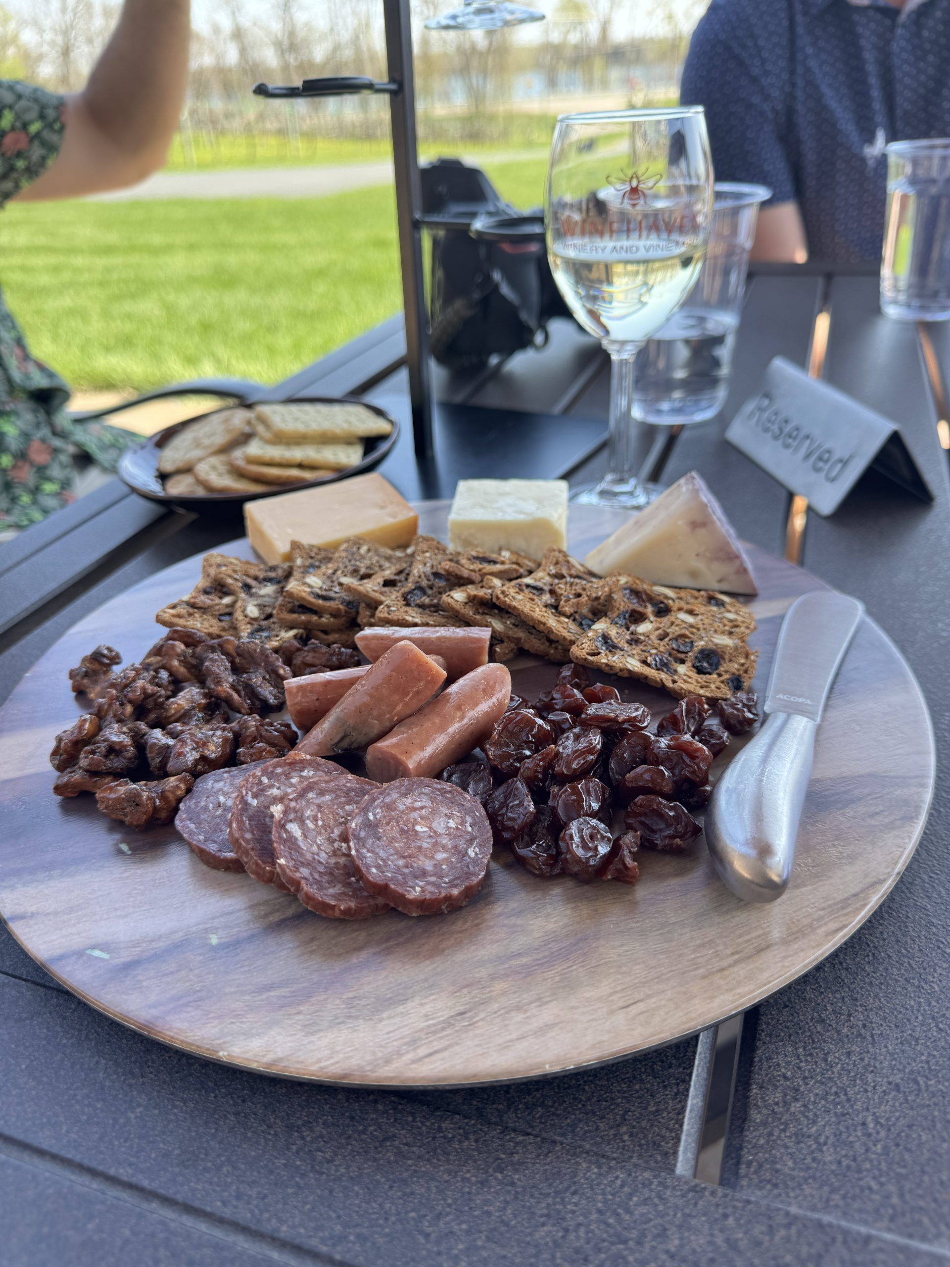 charcuterie board at winehaven winery in mn