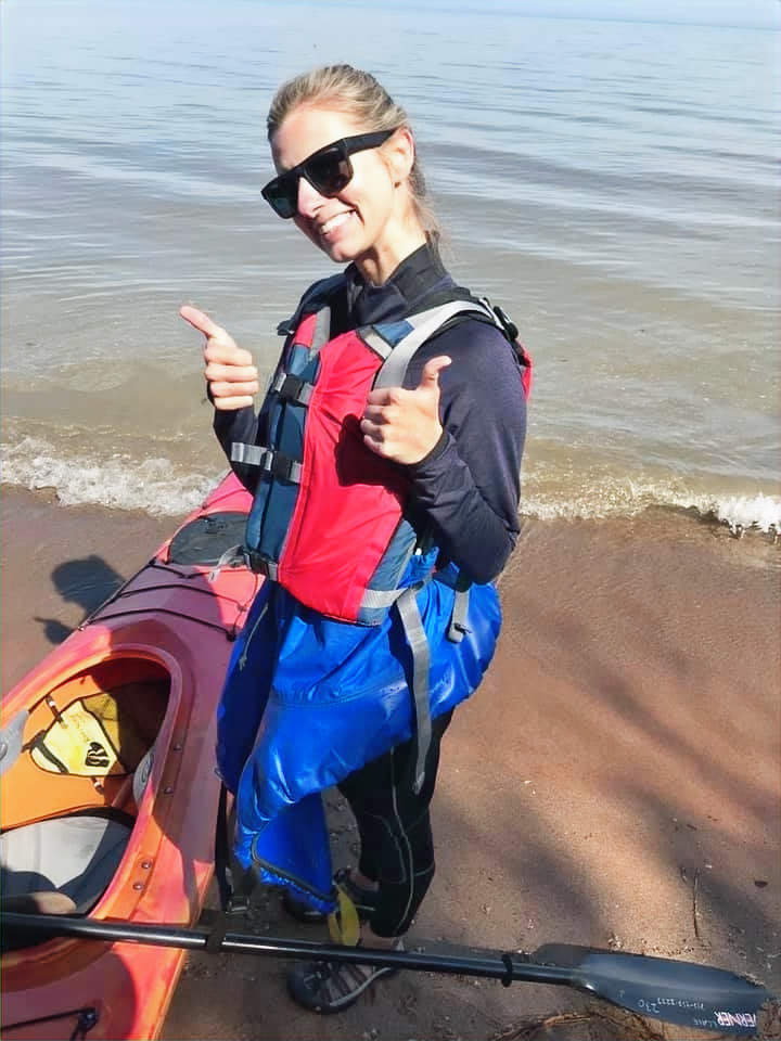 Jacki getting ready to kayak with lost creek adventures