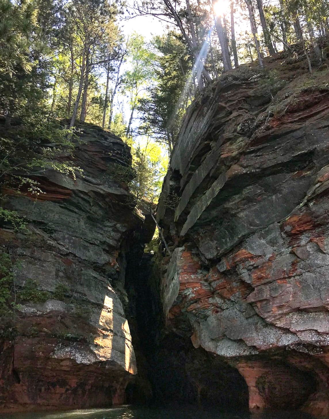sea caves in the apostle islands in bayfield, wi