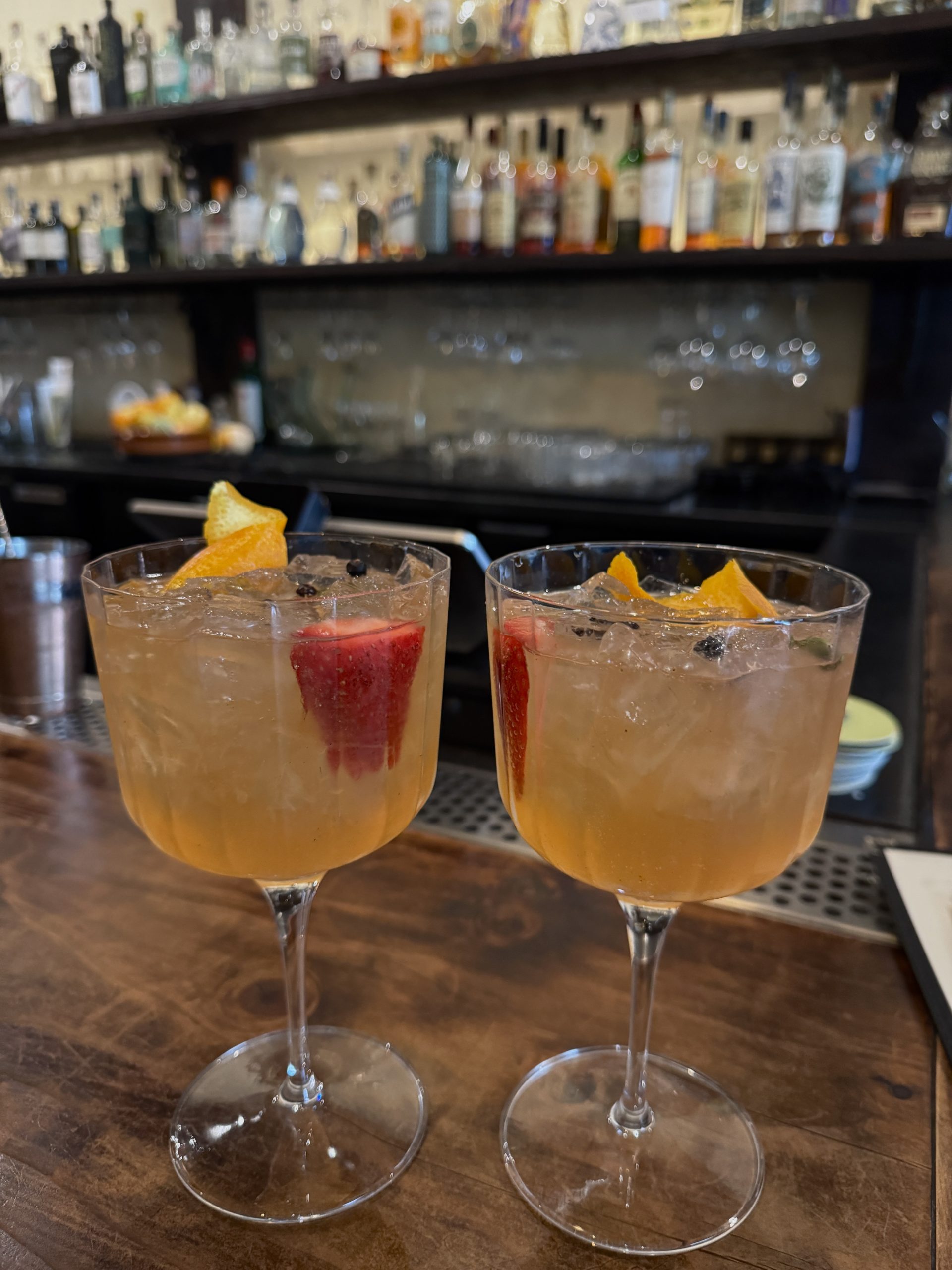 two gin and tonics in napa valley at zuzu
