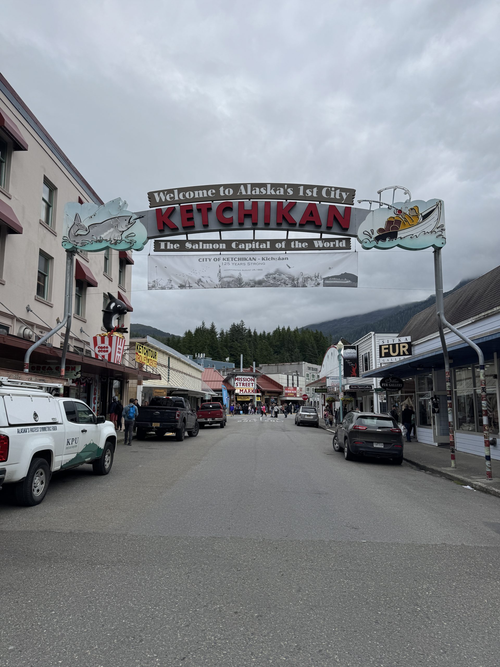 ketchikan welcome city sign on the royal princess alaska cruise