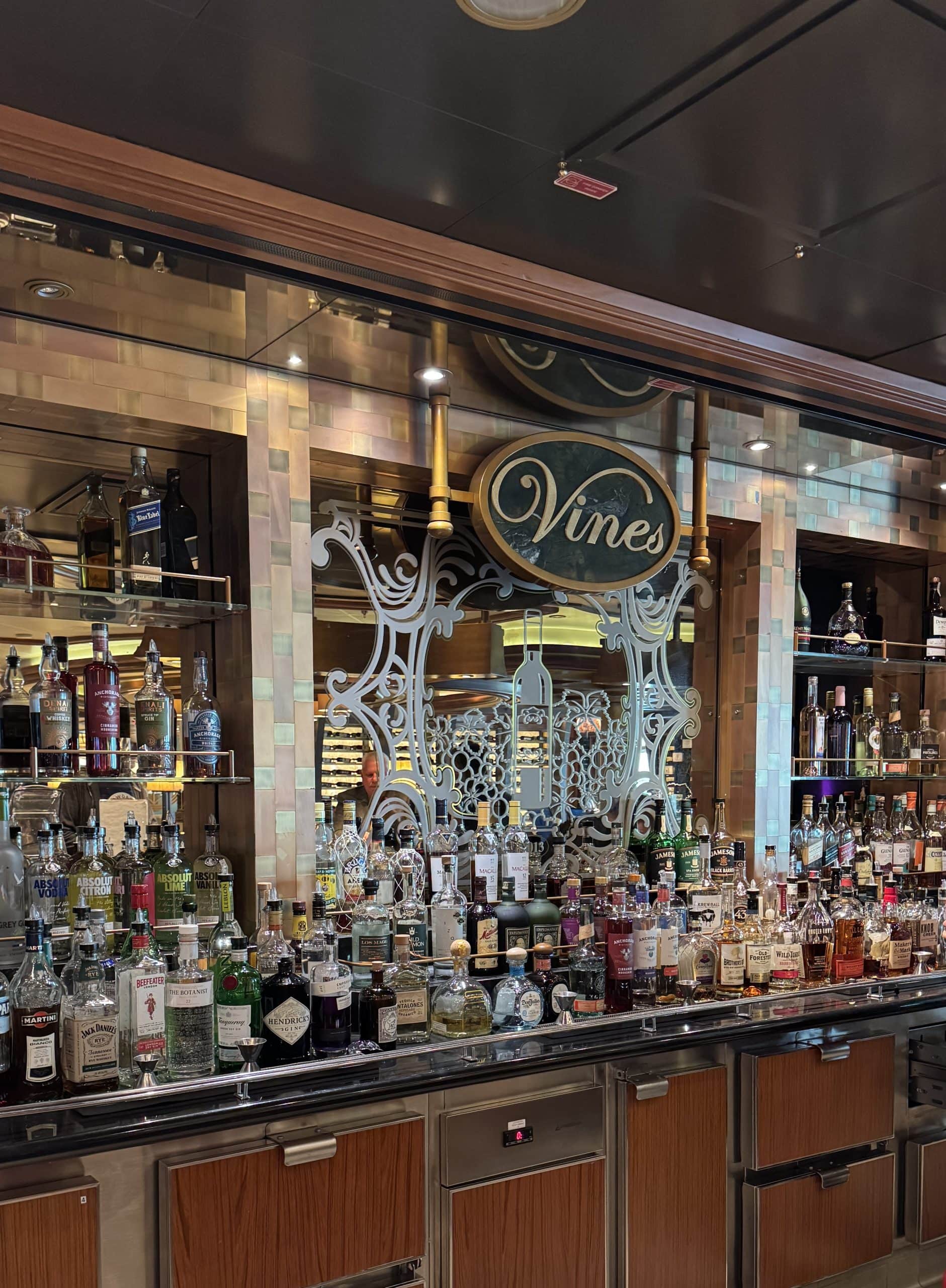 the vine wine bar on the royal princess 